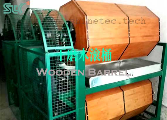 dry polishing in barrel tumbler